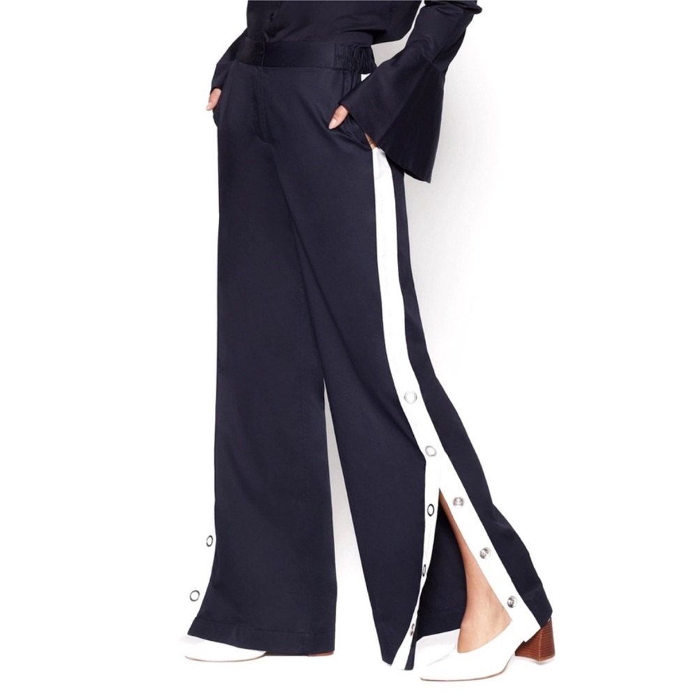 Equipment Sz Large 100% Cotton Navy White Track Pants Arwen Warm Up Pant Eclipse